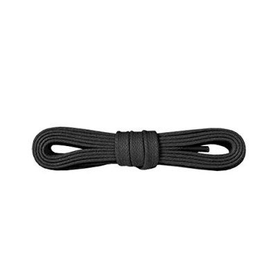 Afbeelding van Deftige Gewaxte Platte Schoenveters, 100% Fijn Katoen, Kleurrijke Mode, 5 mm 0.19 inch Breedte, Vele Kleuren en Lengtes, Gemaakt in Europa door Kaps (75 cm 29 4 paar ogen / 91 Zwart)