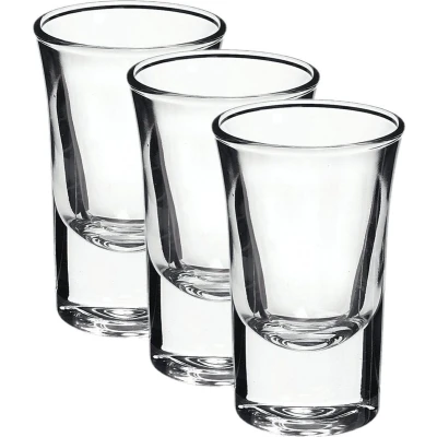 Afbeelding van Set van 3x stuks shotglazen/shotglaasjes glas 57 ml Shotglaasjes