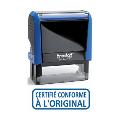 Afbeelding van Trodat x print 4912 navulbare zelfinktende stempel, tekst gecertificeerd volgens het origineel, blauwe inkt, afdrukformaat 45 16 mm