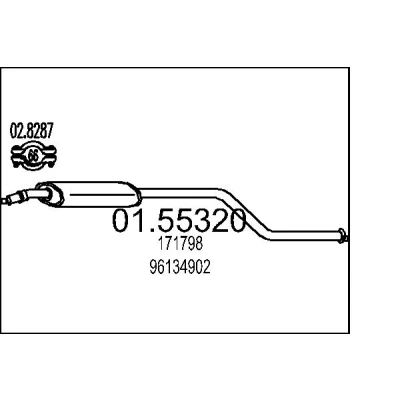 Afbeelding van MTS 01.55320 Middendemper 1500mm