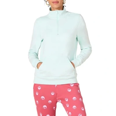 Afbeelding van Amazon Essentials Dames lange mouwen lichtgewicht Franse Terry Fleece Quarter Zip Top, Aqua, XL