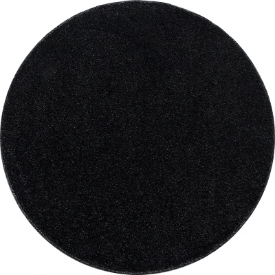 Afbeelding van Rond laagpolig vloerkleed Asa Antraciet Ø 160cm Adana Carpets