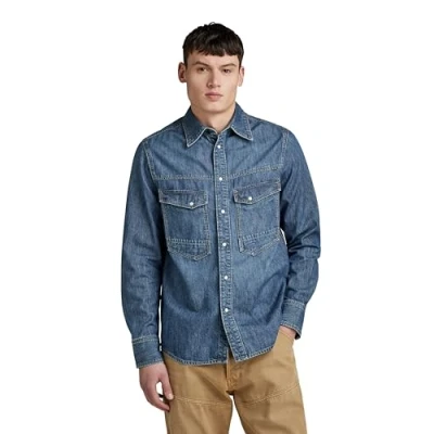 Afbeelding van G Star Dakota Regular Overhemd, Heren, Maat: Large, Faded seasalt