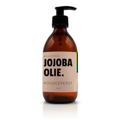 Afbeelding van NATUURBAZEN 300ml Biologische Jojobaolie 100% Puur, Natuurlijk &amp; Koudgeperst Gezicht, Lichaam, Haar, Baard, Nagels Vegan Cruelty Free Jojoba Oil Glazen Fles + Pipet Pompje