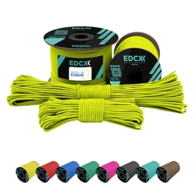 Afbeelding van EdcX 2 mm nylon paracord 275 (15, 30, 50 en 100 m) 100% touw, 3 strengen koord, in vele kleuren (Sofit Yellow, 30