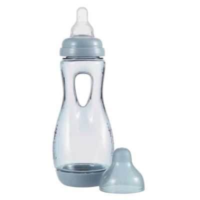 Afbeelding van Difrax Handgreep Babyfles Blauw / Stone 240ml Easy Grip