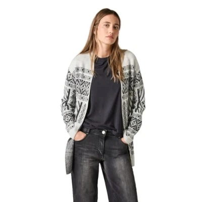 Afbeelding van CECIL Cardigan met patroon, Soft Silver Melange, S