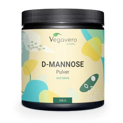 Afbeelding van Vegavero D MANNOSE poeder 250 g ® Puur plantaardig &amp; natuurlijk Laboratorium getest en GMO vrij Met maatlepel Optimale oplosbaarheid Vegan