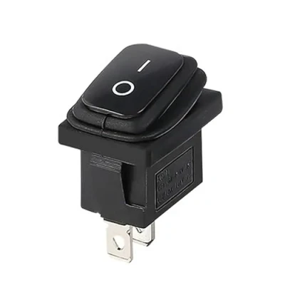 Afbeelding van Waterdichte IP65 mini tuimelschakelaar, apparaatschakelaar 250V 6A, 125V 10A AC, KCD1 (6V 9V 12V 24V AC/DC), zwart rechthoekig 19 x 13 mm, 2 polig aan/uit