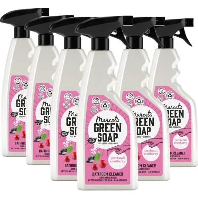 Afbeelding van 6x Marcel&#039;s Green Soap Badkamerreiniger Patchouli &amp; Cranberry 500 ml