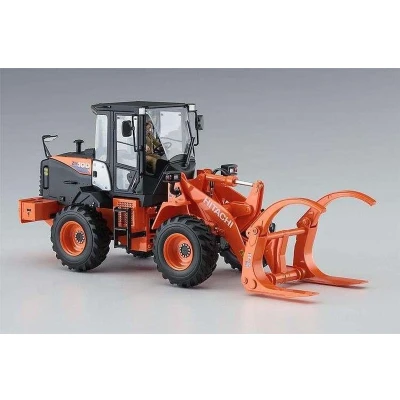 Afbeelding van 1:35 Hasegawa 66105 Hitachi Wheel Loader ZW100 6 with Log Grapple Working Machine Plastic Modelbouwpakket