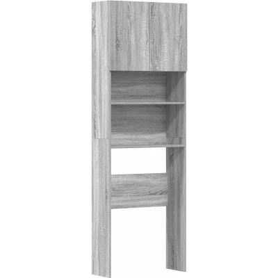 Afbeelding van Wasmachinekast 64x24x190 cm bewerkt hout grijs sonoma eikenkl