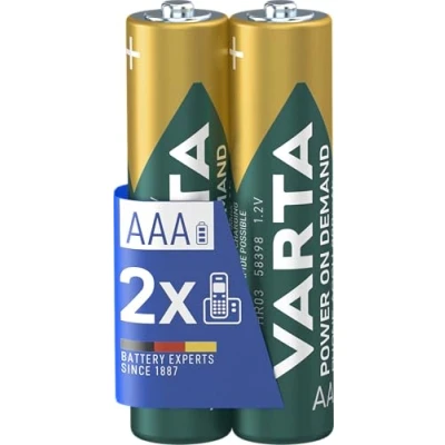 Afbeelding van Varta 58398101402 Recharge Accu Phone AAA Micro Ni Mh Accu, geschikt voor draadloze telefoons, 800mAh 2 Stuks, groen, zilver