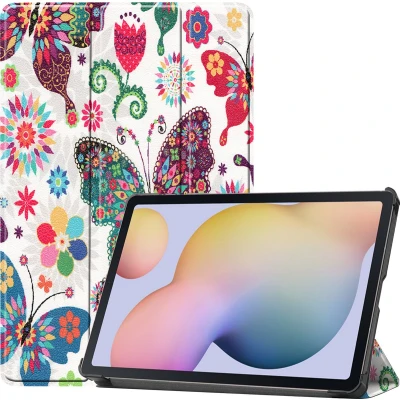Afbeelding van Case2go Tablet Hoes geschikt voor Samsung Galaxy Tab S7 (2020) Tri Fold Book Case Vlinders
