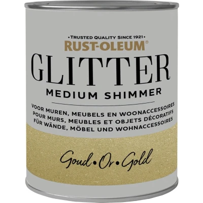 Afbeelding van Rust oleum glitterverf medium glitter shimmer 750 ml, goud, blik