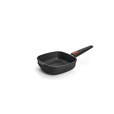 Afbeelding van Titanium Nowo gietijzeren pan, vierkant, 20 x cm, 6,5 cm hoog, met afneembare steel