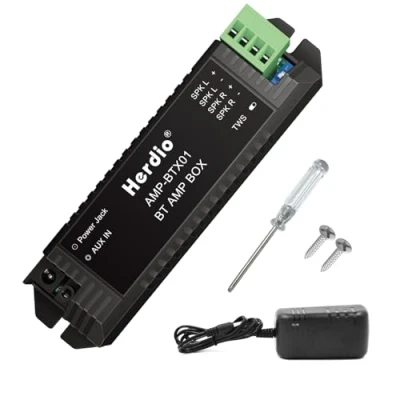 Afbeelding van Herdio Bluetooth Home Audio Versterker 2.0 Kanaals Ontvanger Systeem voor Passieve Luidsprekers met AUX TWS Geschikt Plafond Marine Theater Garage Outdoor Indoor