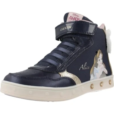 Afbeelding van Geox Skylin GIRL Light UP Sneakers hoog voor kinderen, Maat: 26, Navy/platinum Imitatieleer/ textiel
