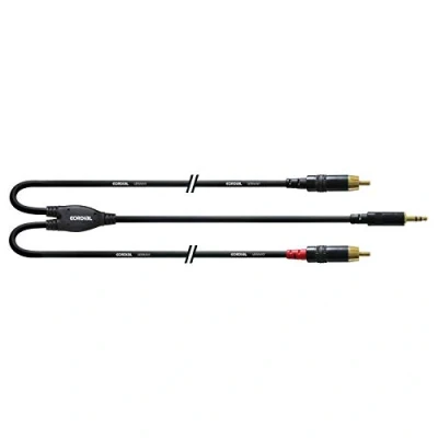 Afbeelding van Cordial CFY 1.5 WCC LONG Y Adaptor Cable [Mini Jack(m)/2x RCA(m)] 1.5m (Black) Insert kabel