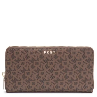 Afbeelding van DKNY Bryant New Zip Arou Tri Fold Wallet voor dames, Mocha/Caramel, Small