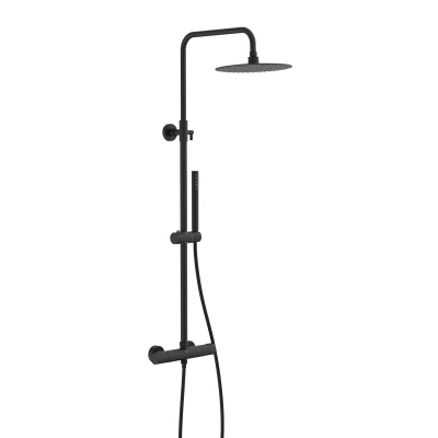 Afbeelding van Schütte AQUADUCT Hoofddouche Set Thermostatische mengkraan Mat zwart 60074