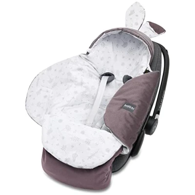 Afbeelding van Bellochi Universele Inslagdeken voor Autostoel en Kinderwagen met een Kap Gemaakt Van Zacht Katoen Fluweel OEKO TEX certificaat Past op Maxi Cosi Romer Cybex Toffee