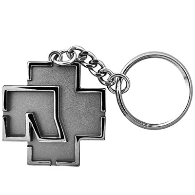 Afbeelding van Rammstein Sleutelhanger logo metallic, officiële bandmerchandise, zilver, Eén Maat