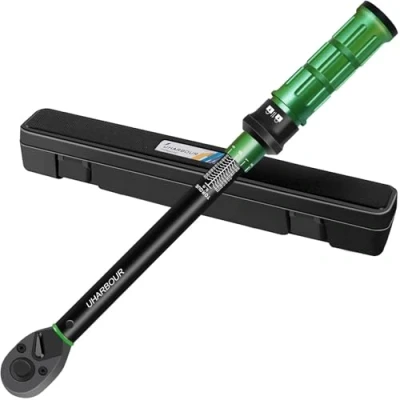 Afbeelding van Uharbour momentsleutel voor fiets, motorfiets en auto, 0,1 Nm, microinstelling met slot, ± 3% foutnauwkeurigheid 72 tanden, 1/2 inch, 20 230 groen