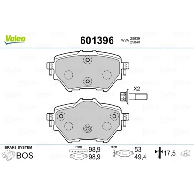 Afbeelding van Valeo Remblokset 601396