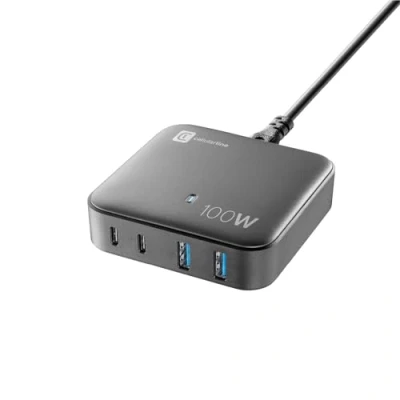 Afbeelding van Cellularline Multipower Magnus (100 W), USB lader, Zwart