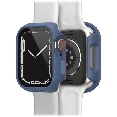 Afbeelding van OtterBox Eclipse Watch bumper met geïntegreerde glazen schermbeschermer voor Apple Series 9/8/7 41mm, gehard glas, valbestendig, slanke beschermhoes Watch, Donkerblauw