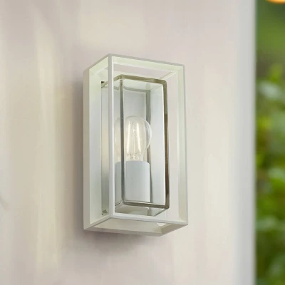Afbeelding van Arcchio buitenwandlamp Ismera, wit, IP65, glas, E27