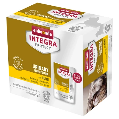 Afbeelding van 8x85g Kip Adult Urinary Struvietstenen animonda Integra Protect Kattenvoer
