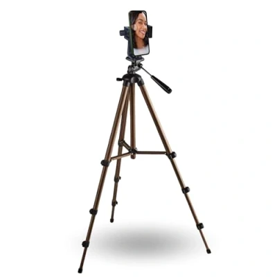 Afbeelding van TronicXL Tripod 134cm statief universeel voor uw smartphone 360 draaibare houder standaard Camera mobiele telefoon adapter foto video Livestreaming in hoogte verstelbaar