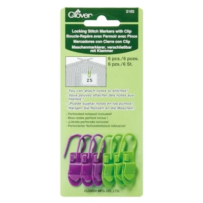 Afbeelding van Clover Steekmarkeringen met clip, meerkleurig, 3,27 x 10,25 17,86999999999999997 cm CL3165