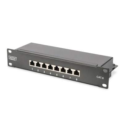 Afbeelding van Digitus DN 91608S 8 poorten Netwerkpatchpaneel 254 mm (10) CAT 6 1 HE Zwart