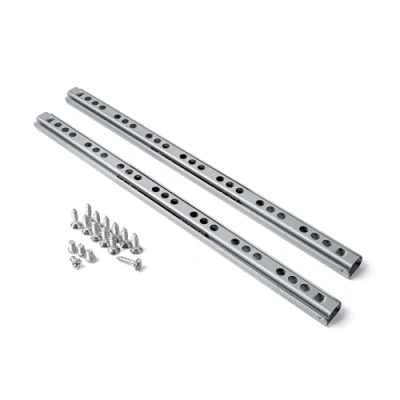 Afbeelding van Laderails met kogellagers, 1 paar, grootte 246 mm, 17 mm groefbreedte, glijrail gedeeltelijke uittreksel en uittrekaanslag, uittrekrail van verzinkt staal, geleiderail lade schroeven