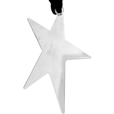 Afbeelding van Behave Zwarte fantasie ketting van lint met zilverkleurige ster hanger