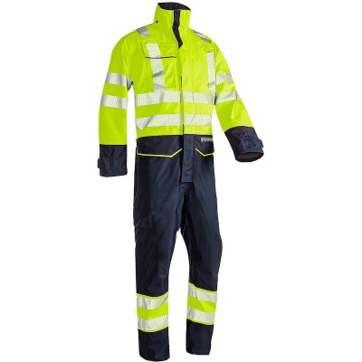 Afbeelding van SIOEN 5908 AKSDAL SIGNALISTATIE REGENOVERALL MET ARC BESCHERMING FLUO GEEL/MARINE 5908A2ET22783XL