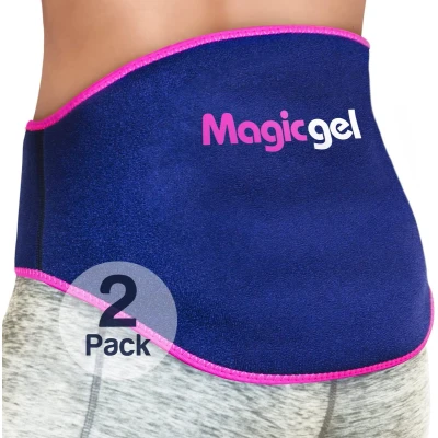 Afbeelding van Magic Gel Back Ice Pack Warm of koud kompres voor de onderrug en heupen Herbruikbaar koelkussen met sluiting, ook slijmbeursontsteking