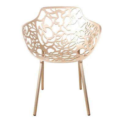 Afbeelding van DS4U Cast magnolia stoel met arm kopergoud Aluminium