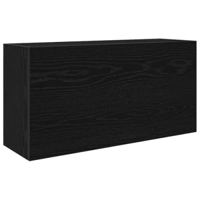 Afbeelding van Badkamerwandkast 80x25x40 cm bewerkt hout zwart