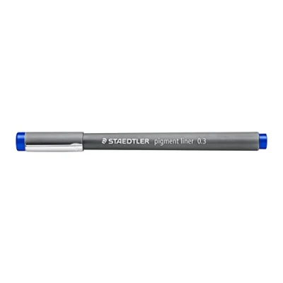 Afbeelding van Staedtler 308 03 3 VE pigment liner (fineliner met hoogwaardige pigmentinkt, waterbestendig, lichtbestendig, onuitwisbaar, lijnbreedte 0,3 mm, etui 10 liners) blauw