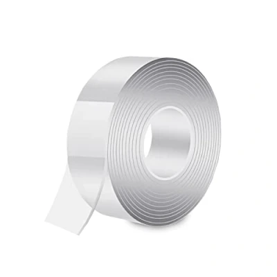 Afbeelding van Gvolatee 3 meter dubbelzijdig plakband, extra sterk transparant, nano tape, plakstrip, afneembaar, zonder sporen te gebruiken, herbruikbaar voor tapijt, fotowand