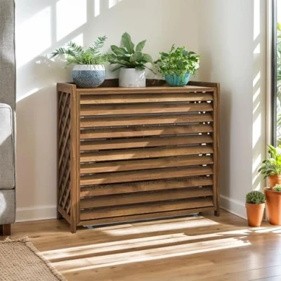 Afbeelding van Buiten Airconditioner Cover Hout Bescherming Warmtepomp Airco eenheid Te Verbergen Airconditioning Warmtepomp(86x35x80cm)