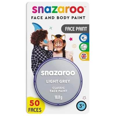 Afbeelding van Snazaroo 1119122 Kinderschmink, huidvriendelijke hypoallergene gezichtsmake up op waterbasis, vrij van parabenen 18ml Blister, Light Grey