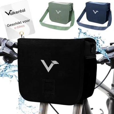 Afbeelding van Valkental Hoogwaardige &amp; duurzame stuurtas met 7L inhoud Waterdichte fietstas stuur magneetsluiting Vak voor mobiele telefoon