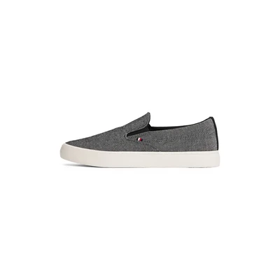 Afbeelding van Tommy Hilfiger Chambray Instappers, Heren, Maat: 40, Black Linnen