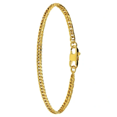 Afbeelding van Lucardi Kinder Stalen goldplated Armband met gourmetschakel 4mm Staal Goud 17 cm