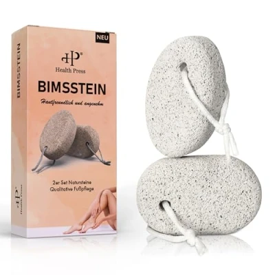 Afbeelding van Health Press® Puimsteen Voetverzorging 2 delige Set Eeltverwijderaar Grof voor Handen &amp; Voeten Natuurlijke Vulkanische Steen Eeltverwijdering Pedicure Voetpeeling Zachte Huid